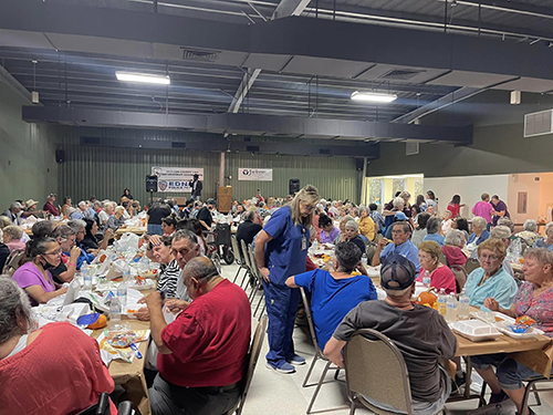 Picture of a lunch gathering for Jackson County Hospital District staff.